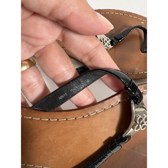 Coach Rachal Patent Leather Black Size 10 B Slides Thong Sandals Women Flats‎ - Picture 5 of 9
